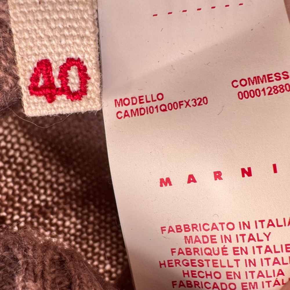 Marni Brown Cashmere Cardigan with metallic frontal insert IT Sz.40 US Small - Picture 12 of 14